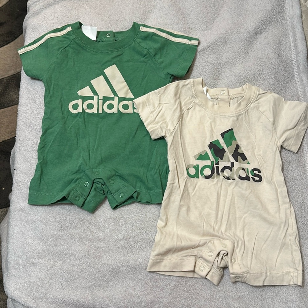 Cute set of adidas rompers size 3 months